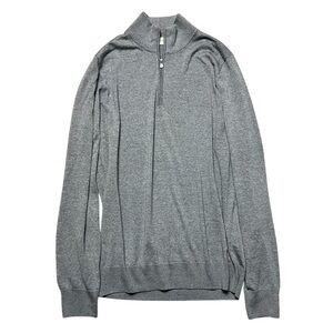 Piacenza Pullover Quarter Zip Sweater Men’s Size M/L Gray 100% Virgin Wool NWOT